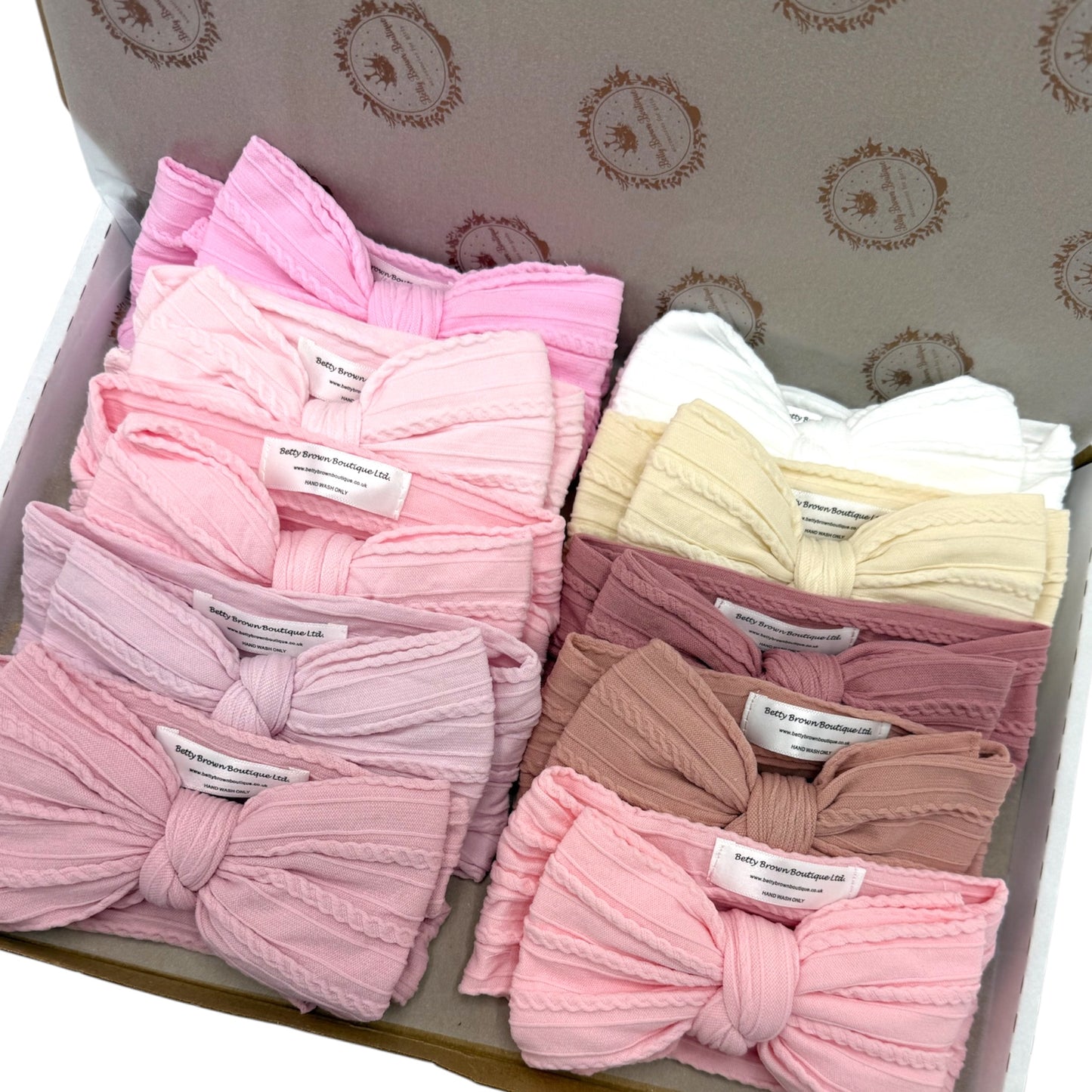 Bumper Starter Bundle of 10 Larger Bow Cable Knit Headbands Suitable From Newborn - Image 9362