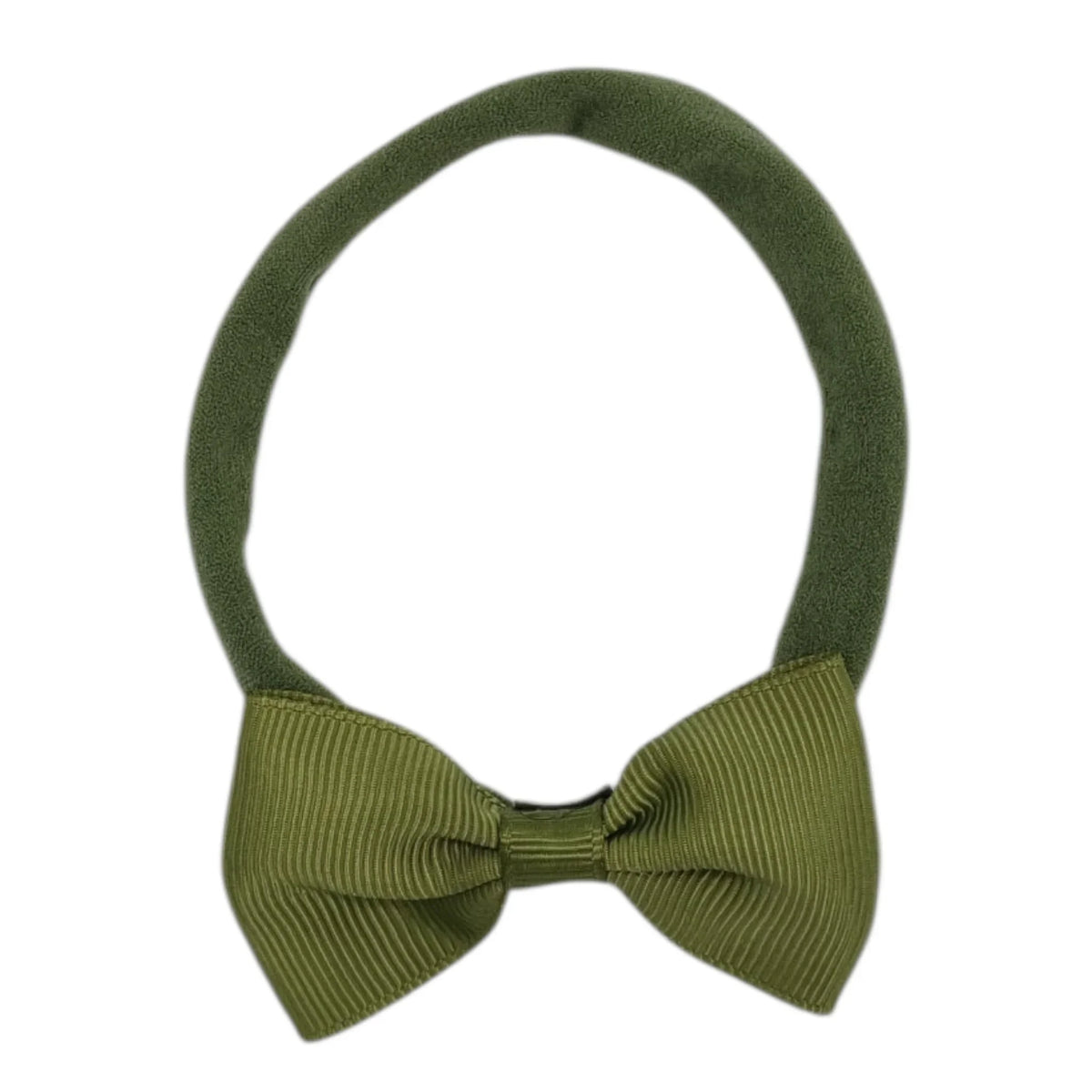 2.5 inch Khaki Green Bow Headband For Girls From Newborn - Image 1