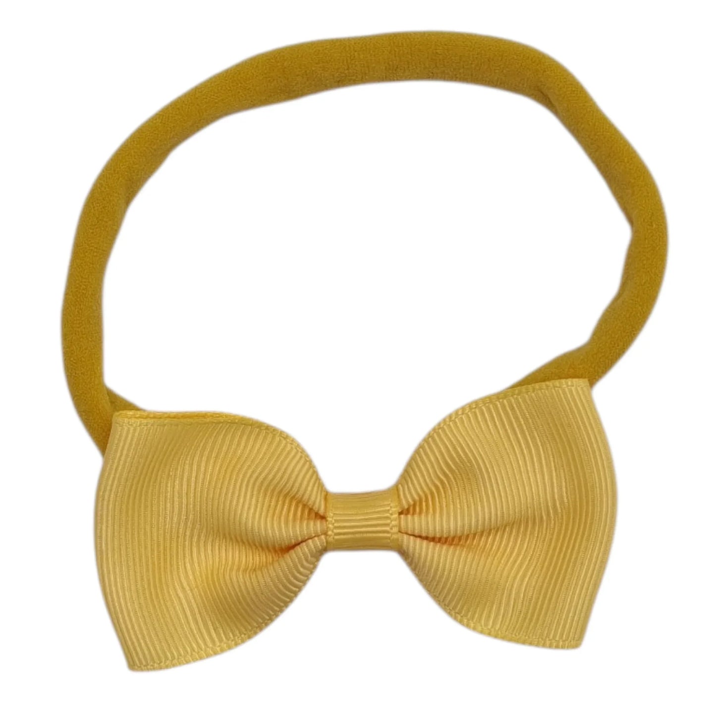 2.5 inch Mustard Dainty Bow Headbands For Girls From Newborn - Image 1