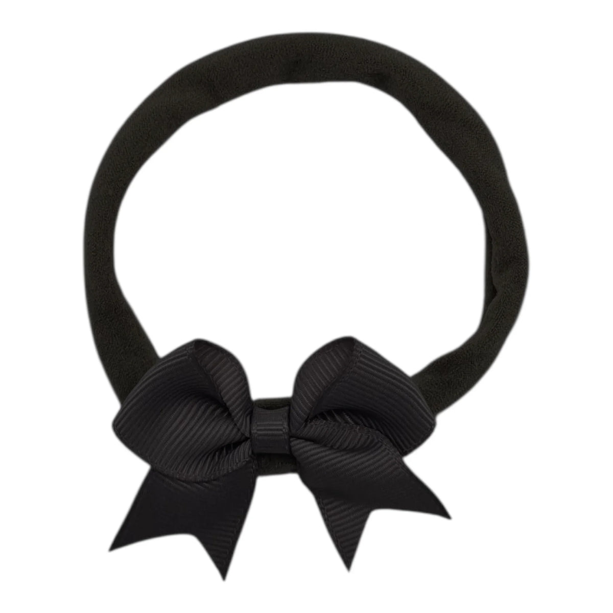 2 inch Black Kiss Dainty Bow Headband For Newborns To Age 3 - Image 1