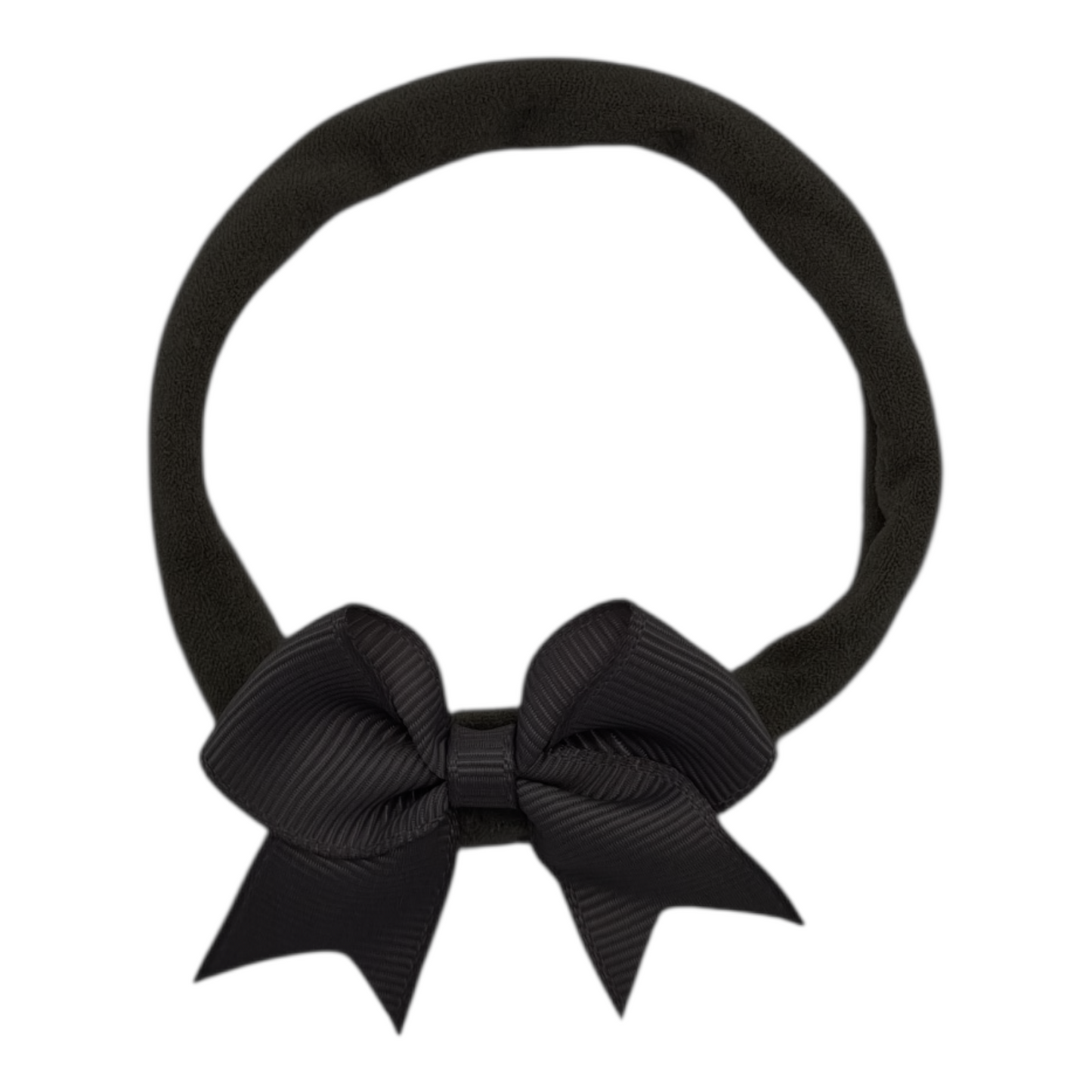 2 inch Black Kiss Dainty Bow Headband For Newborns To Age 3 - Image 1