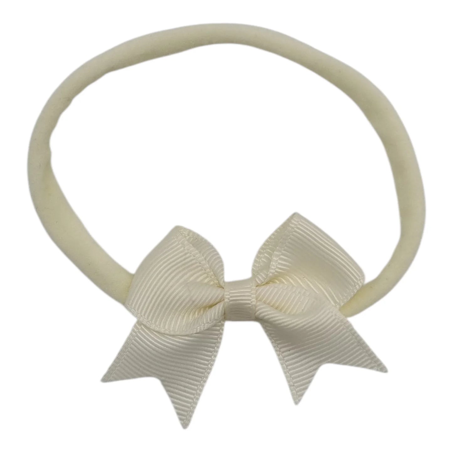 2 inch Cream Kiss Bow Headband For Newborn Babies To Age 3 - Image 1