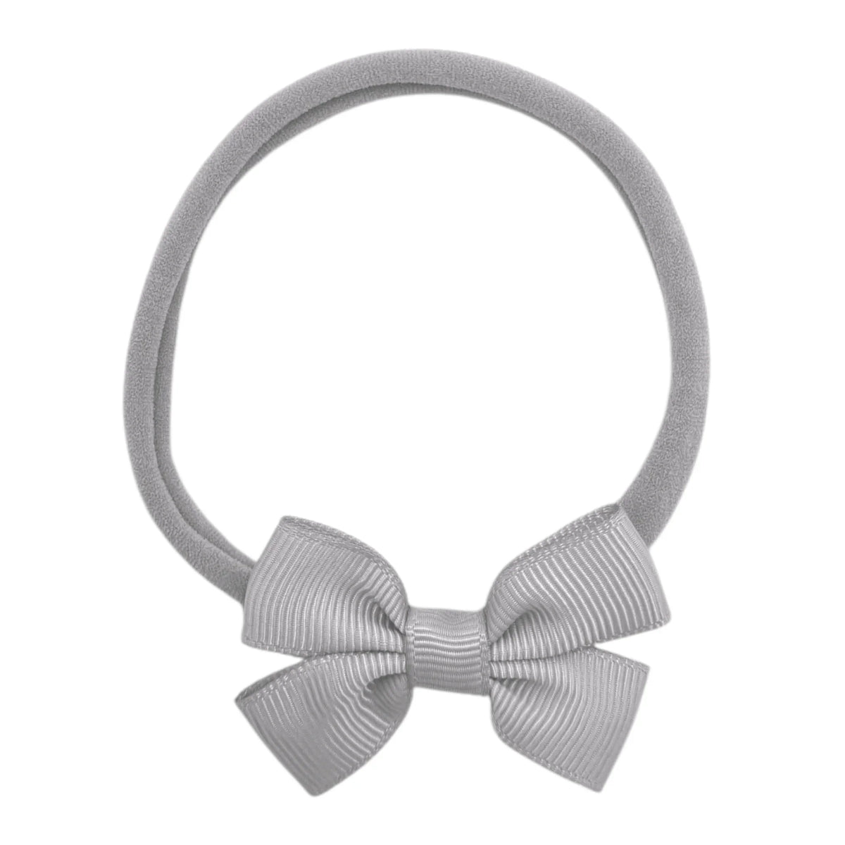 2 inch Grey Double Bow On Headband For Babies From Newborn - Image 1