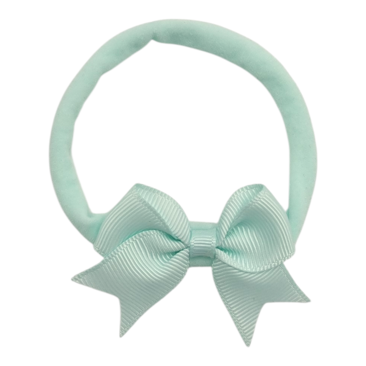 2 inch Mint Green Bow Headband For Baby Girls From Newborn - Image 1