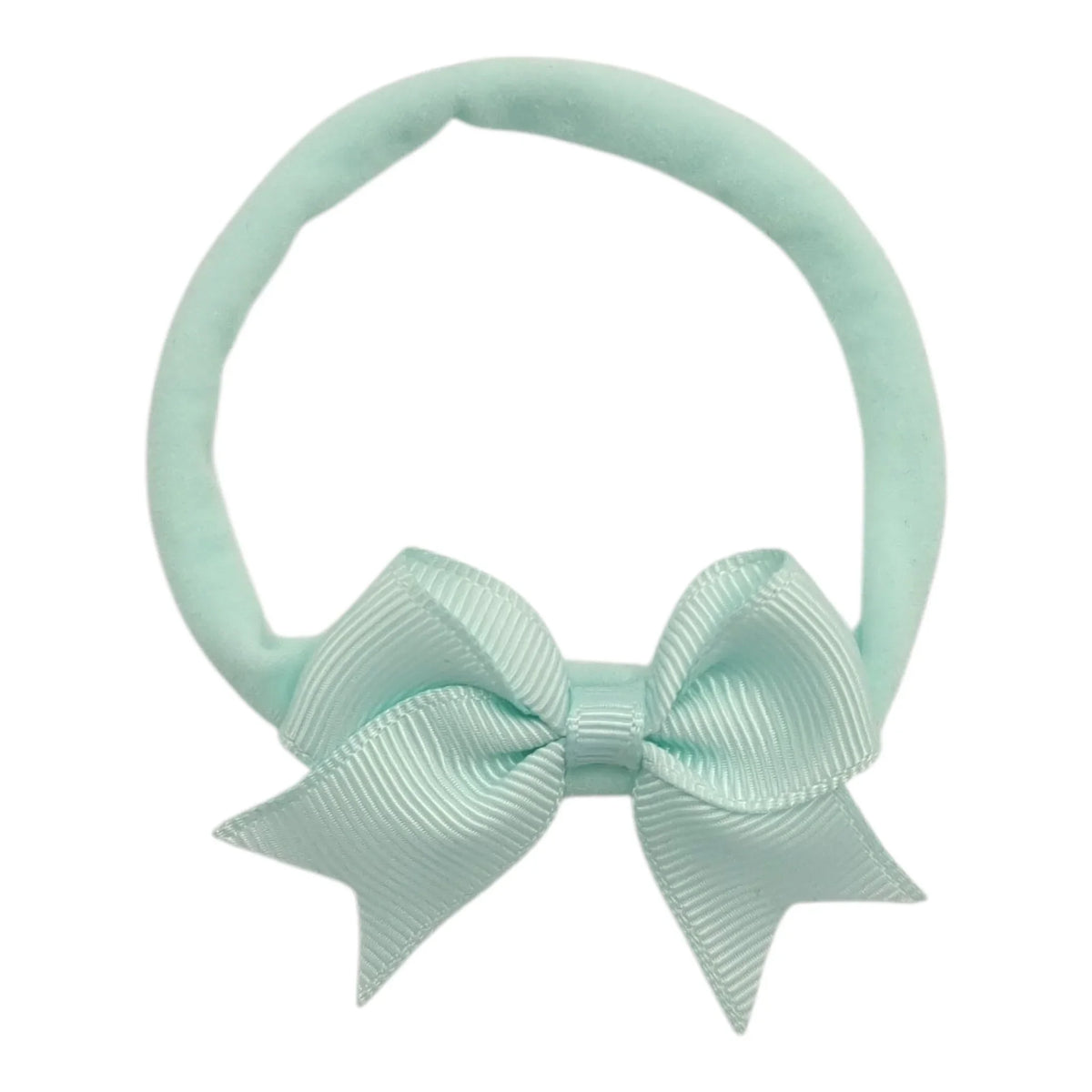 2 inch Mint Green Bow Headband For Baby Girls From Newborn - Image 1