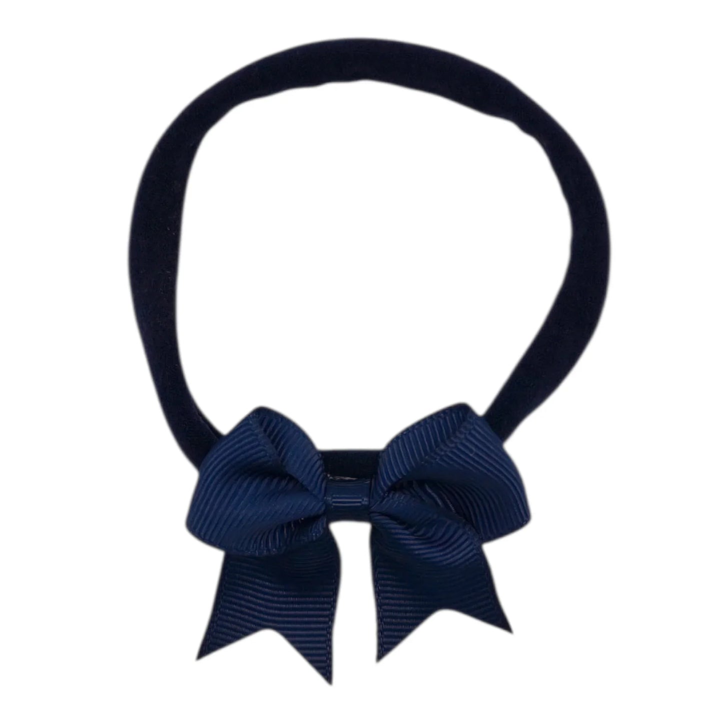 2 inch Navy Blue Kiss Bow Headband For Babies From Newborn - Image 1