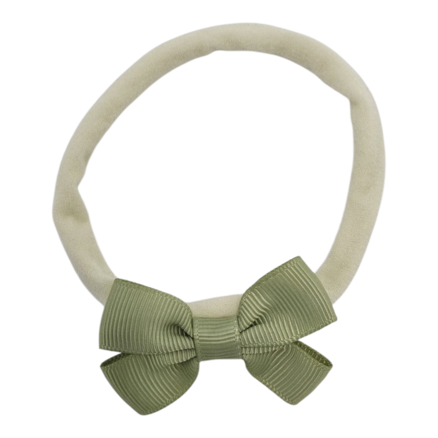 2 inch Sage Green Mini Double Bow On Headband For Baby Girls - Image 1