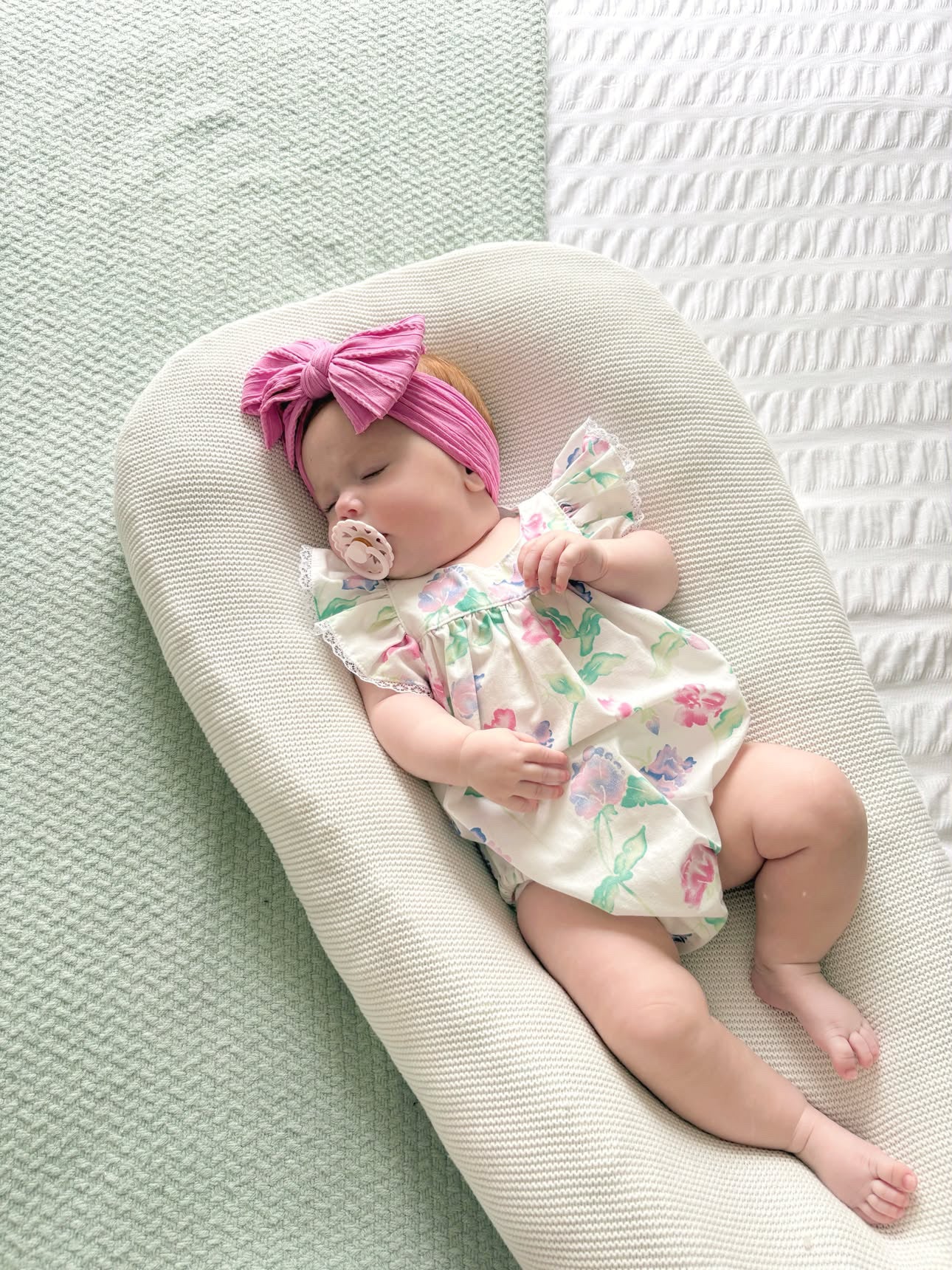 Cerise Pink Larger Bow Cable Knit Headband