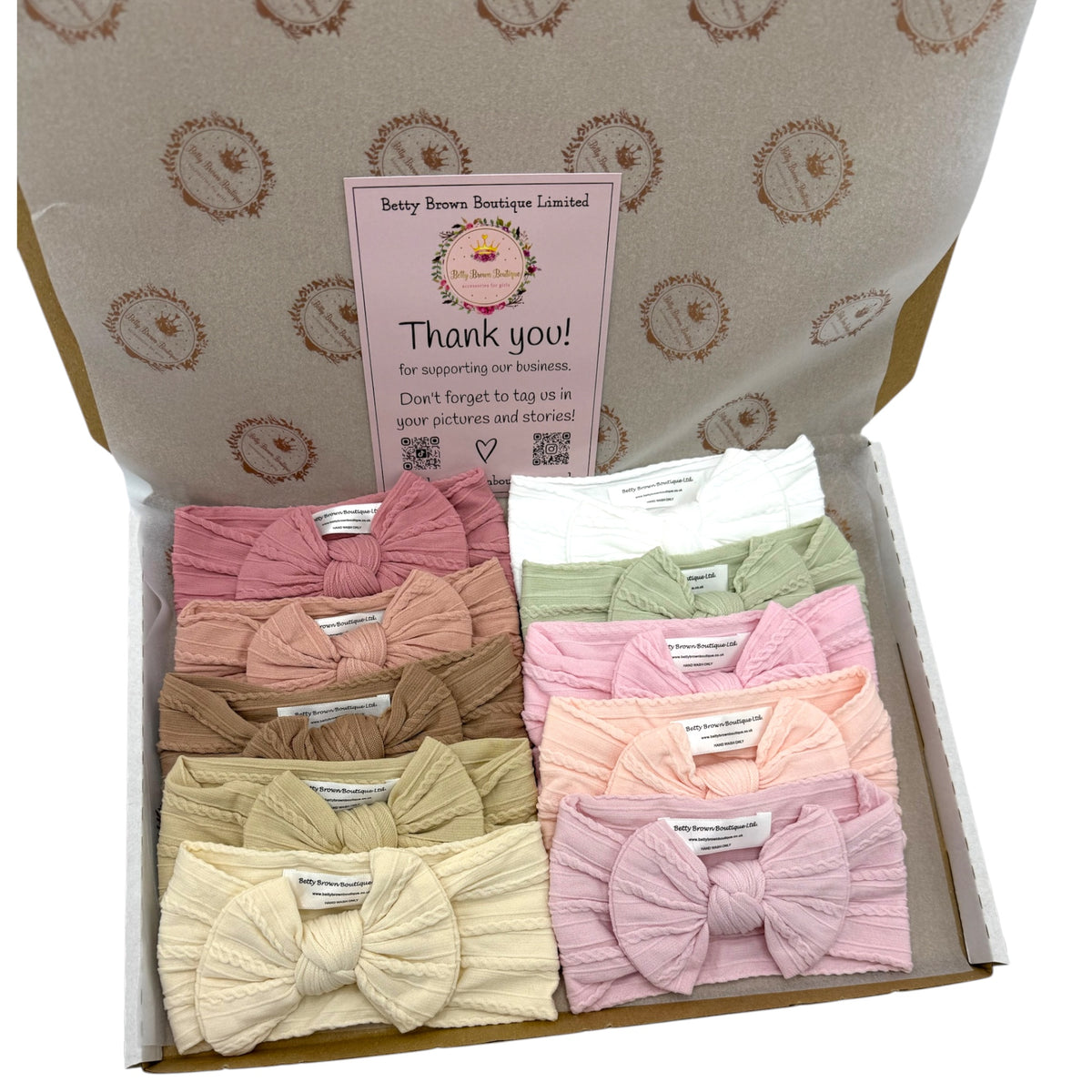 One For Every Outfit Bundle of 10 Smaller Bow Cable Knit Headbands Suitable From Newborn