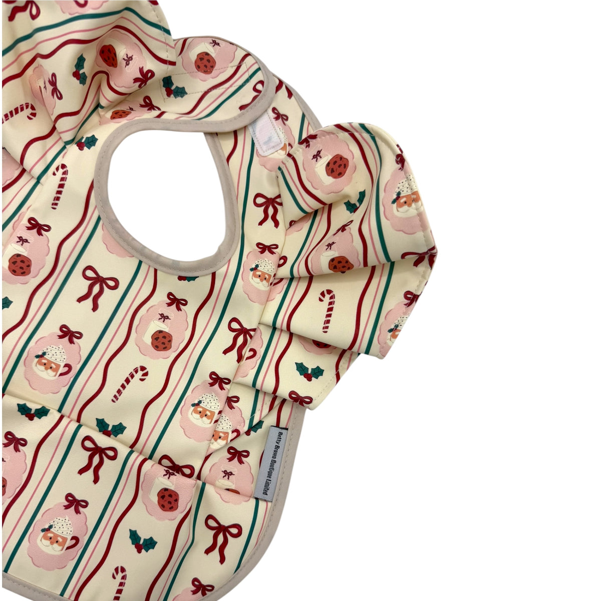 Christmas Pattern Frill Detailed Waterproof Weaning Bib - Christmas Collection