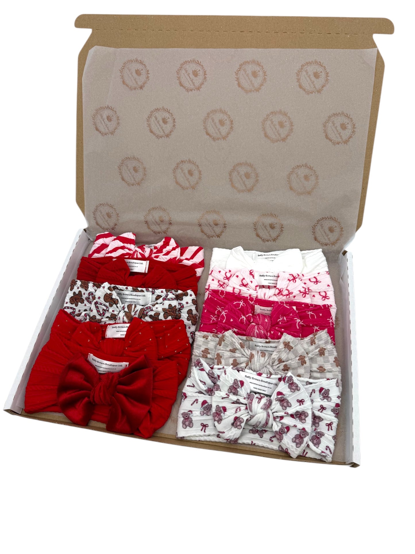 Christmas Saver Bundle of 10 Smaller Bow Cable Knit Headbands - Suitable From Newborn!