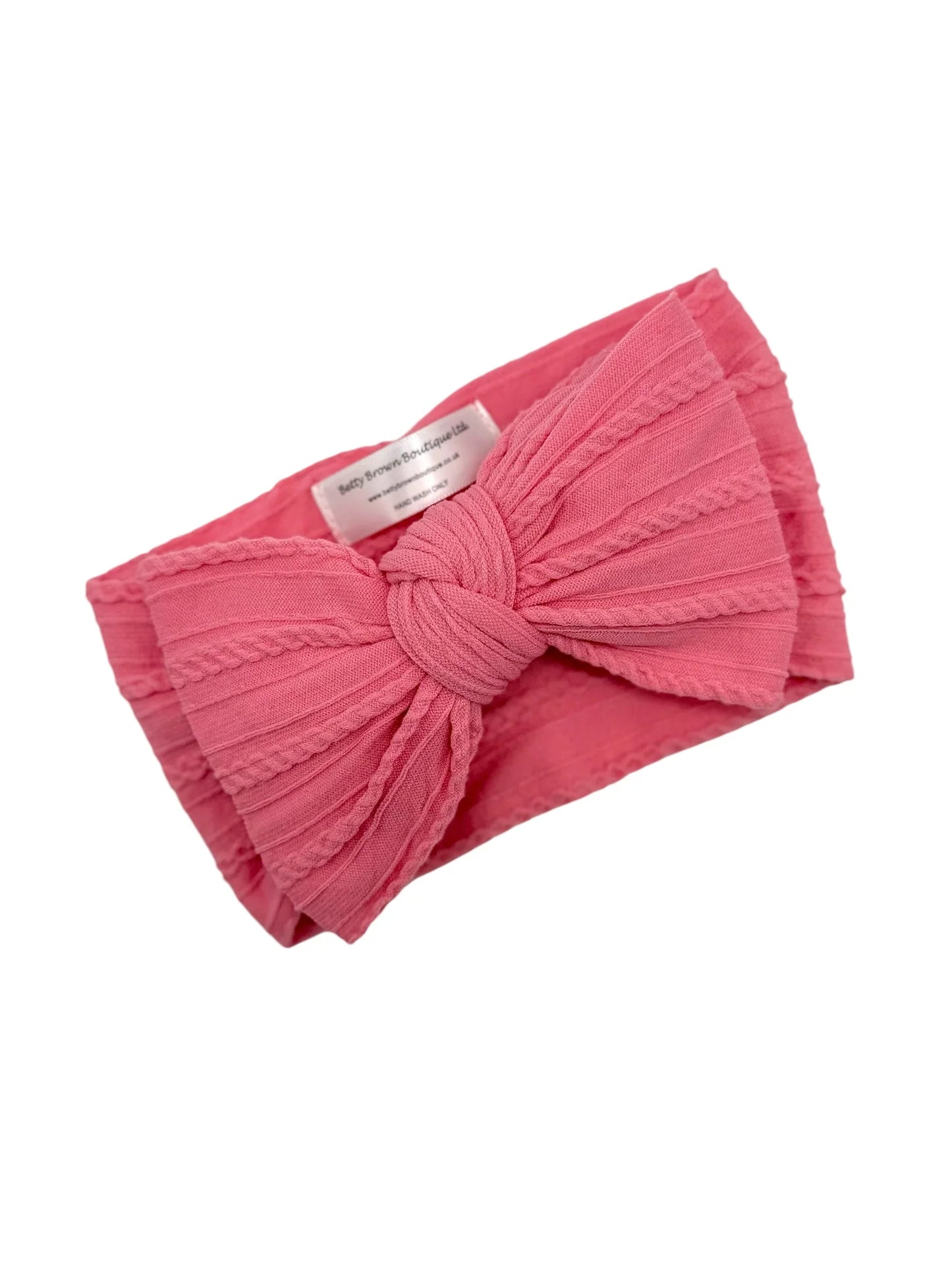 Watermelon Larger Bow Cable Knit Headband