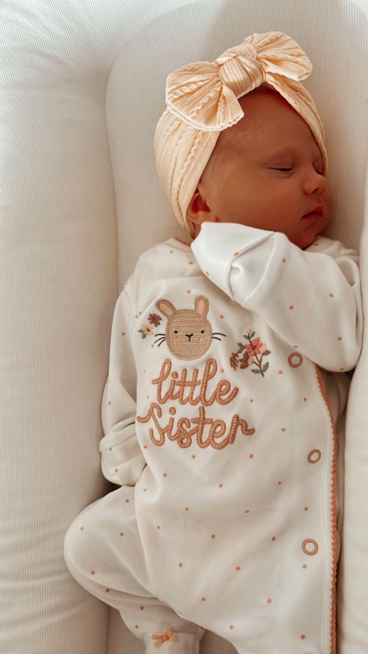 Light Peach Smaller Bow Cable Knit Headwrap - Betty Brown Boutique Ltd