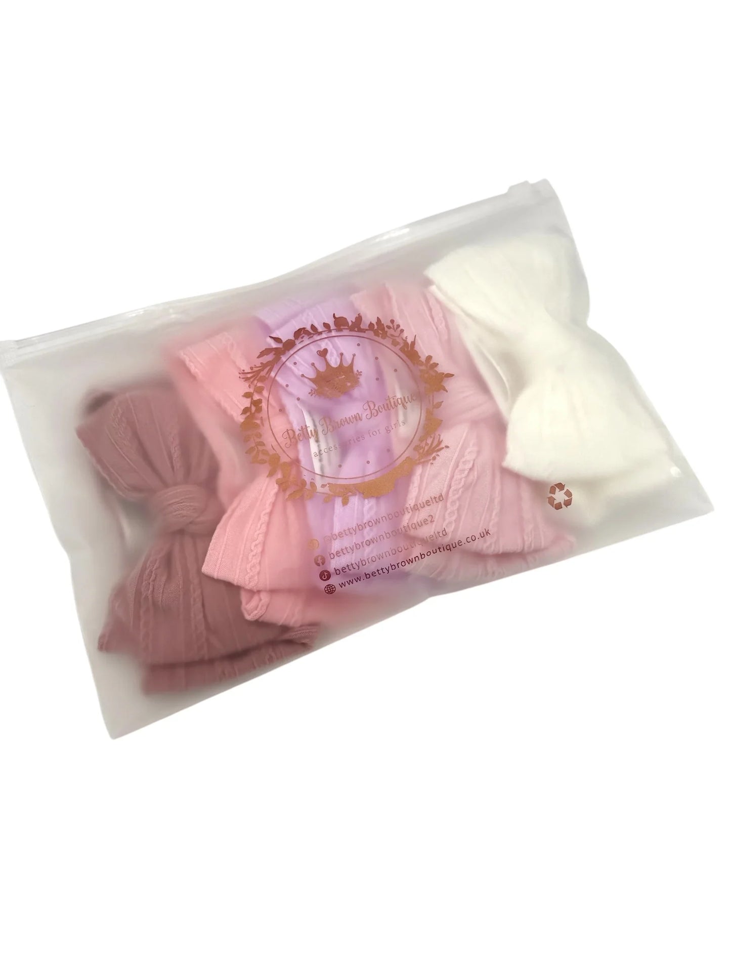 Pink Starter Bundle Larger Bow Cable Knit Headbands Suitable from Newborn