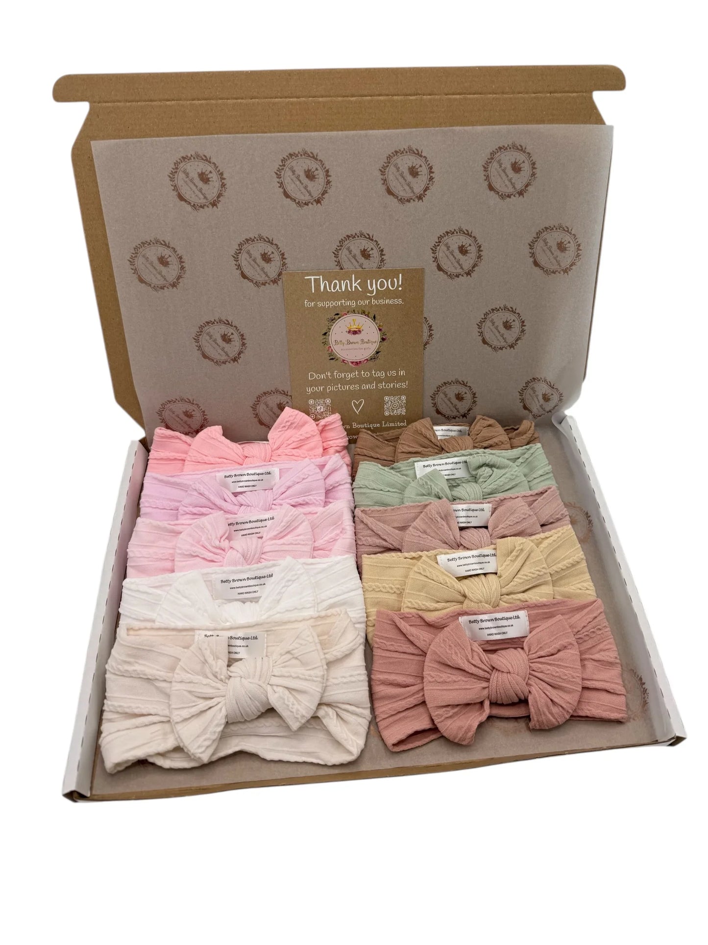 One For Every Outfit Bundle of 10 Smaller Bow Cable Knit Headbands Suitable From Newborn