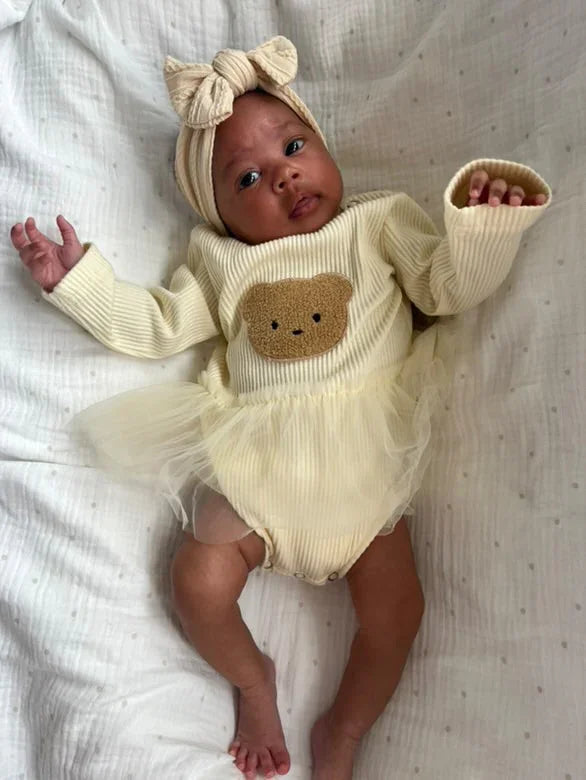 Latte Smaller Bow Cable Knit Headband