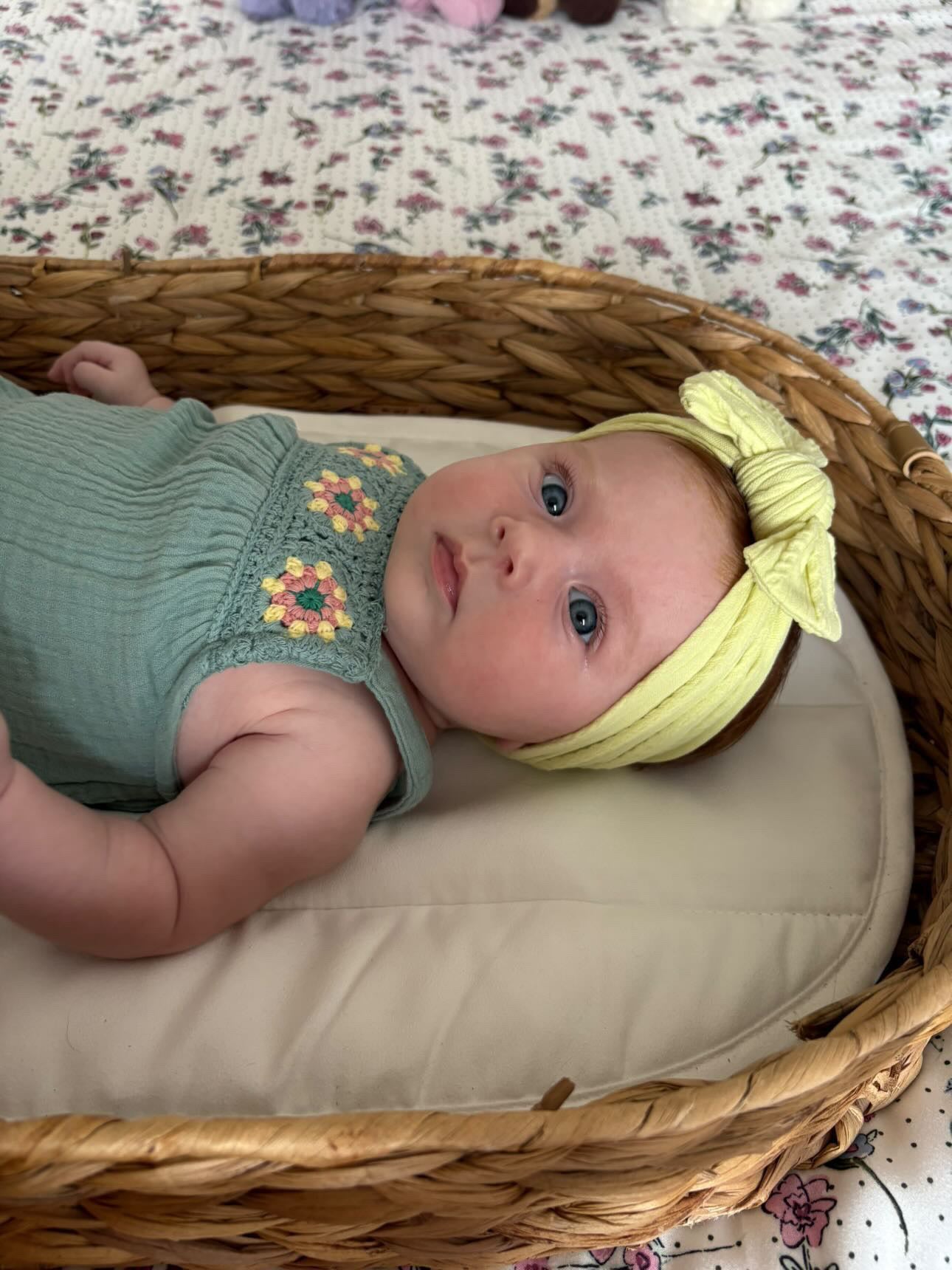 Bright Lime Green Smaller Bow Cable Knit Headband