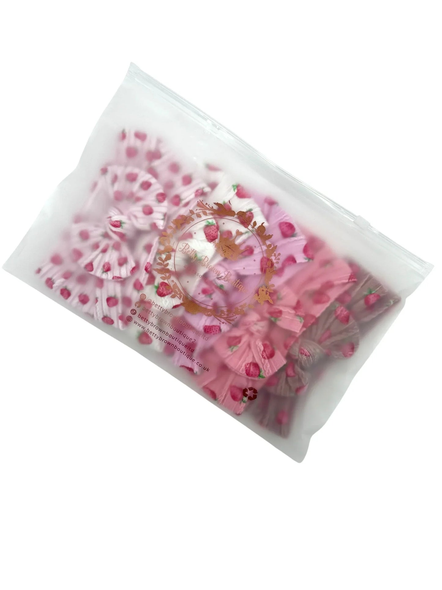 Strawberry Lovers Smaller Bow Cable Knit Headband Bundle