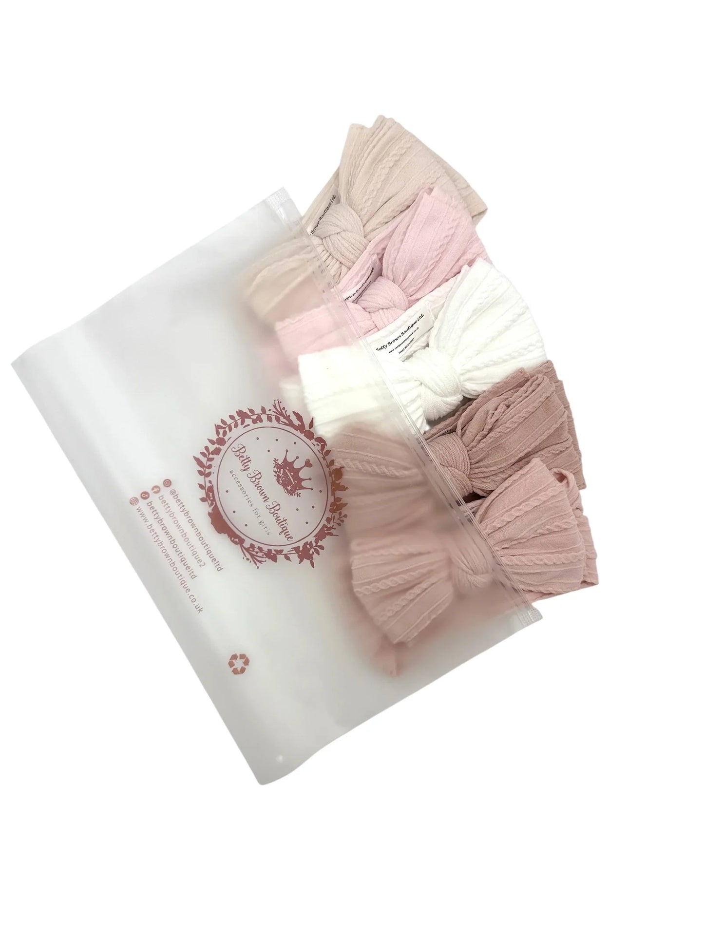 Newborn Favourites Bundle Of Larger Bow Cable Knit Headbands (Suitable From Newborn)