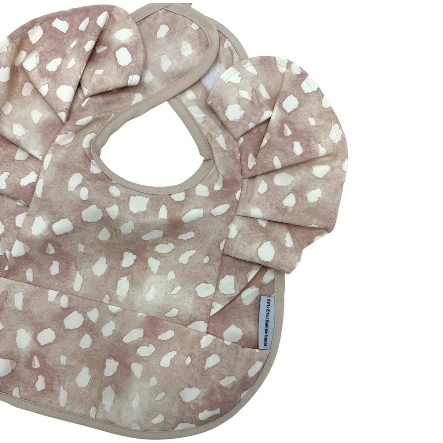Chocolate Dalmatian Pattern Frill Detailed Waterproof Weaning Bib