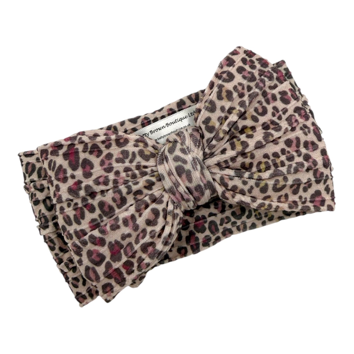 Autumn Leopard Pattern Larger Bow Cable Knit Headband