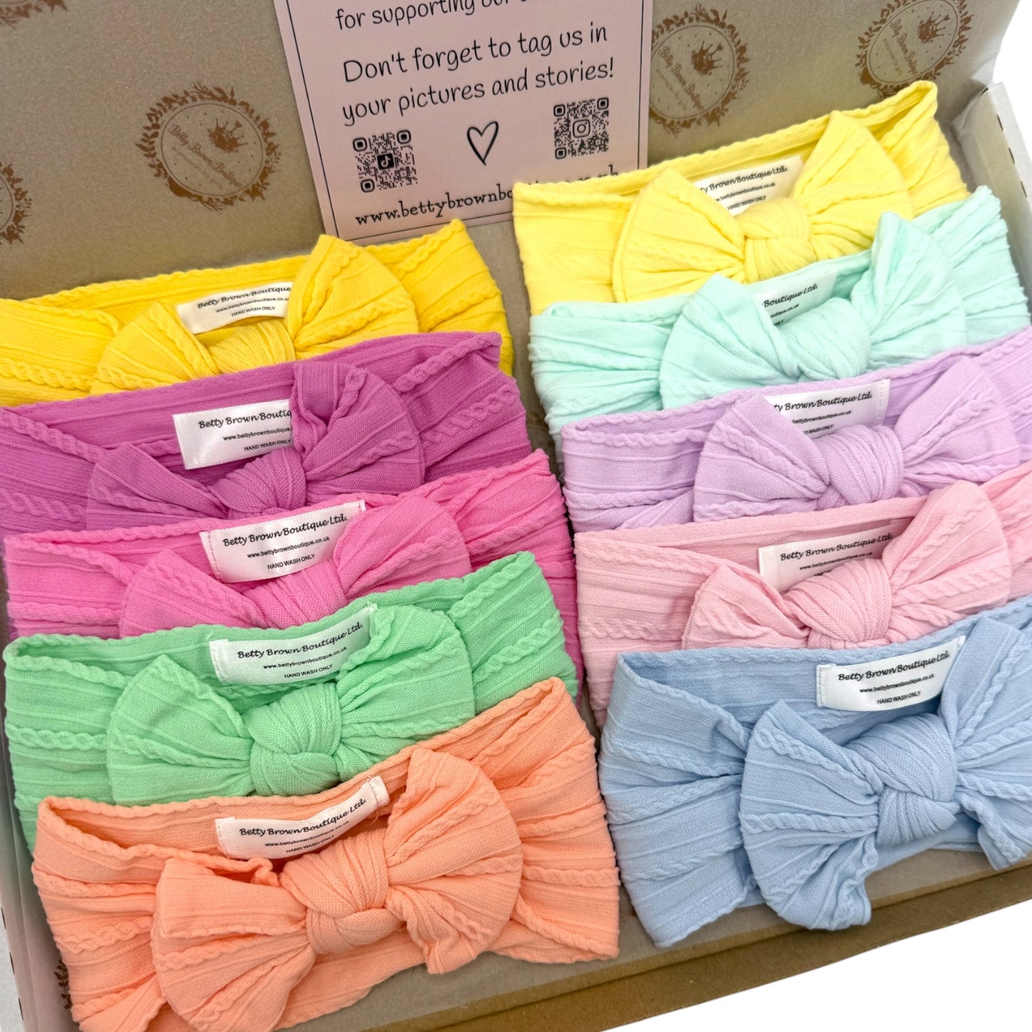 Step Into Summer Bundle of 10 Smaller Bow Cable Knit Headbands - Suitable from Newborn
