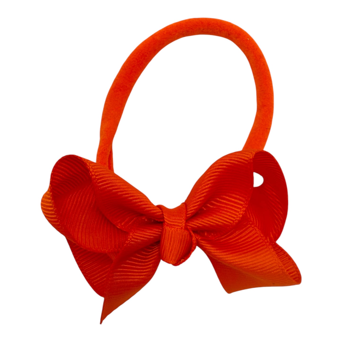 Pumpkin Orange 2.5 inch Ribbon Dainty Bow On Headband - Halloween