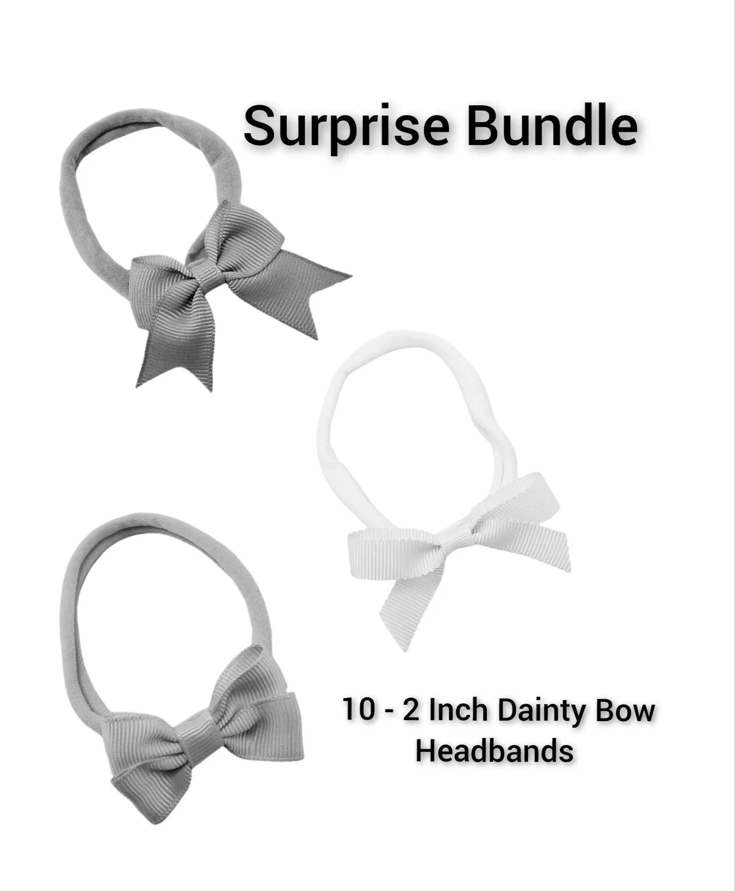 Surprise Bundle of 10 Dainty 2 Inch Bow Headbands - Betty Brown Boutique Ltd