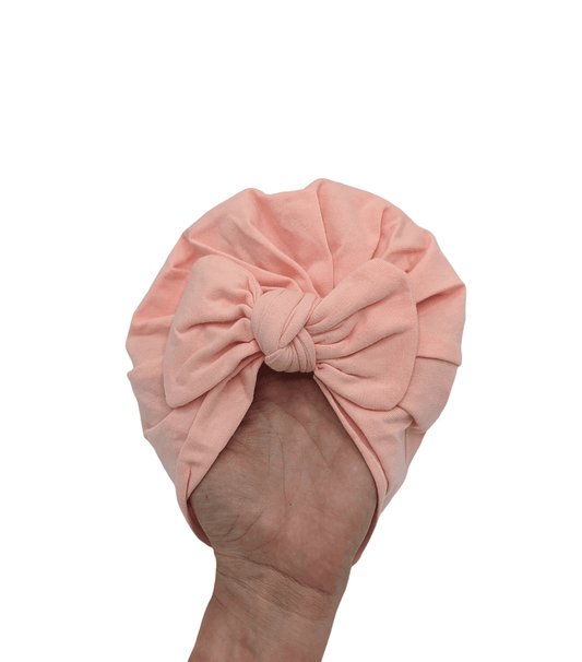 Peach Turban Hat With Bow - Betty Brown Boutique Ltd