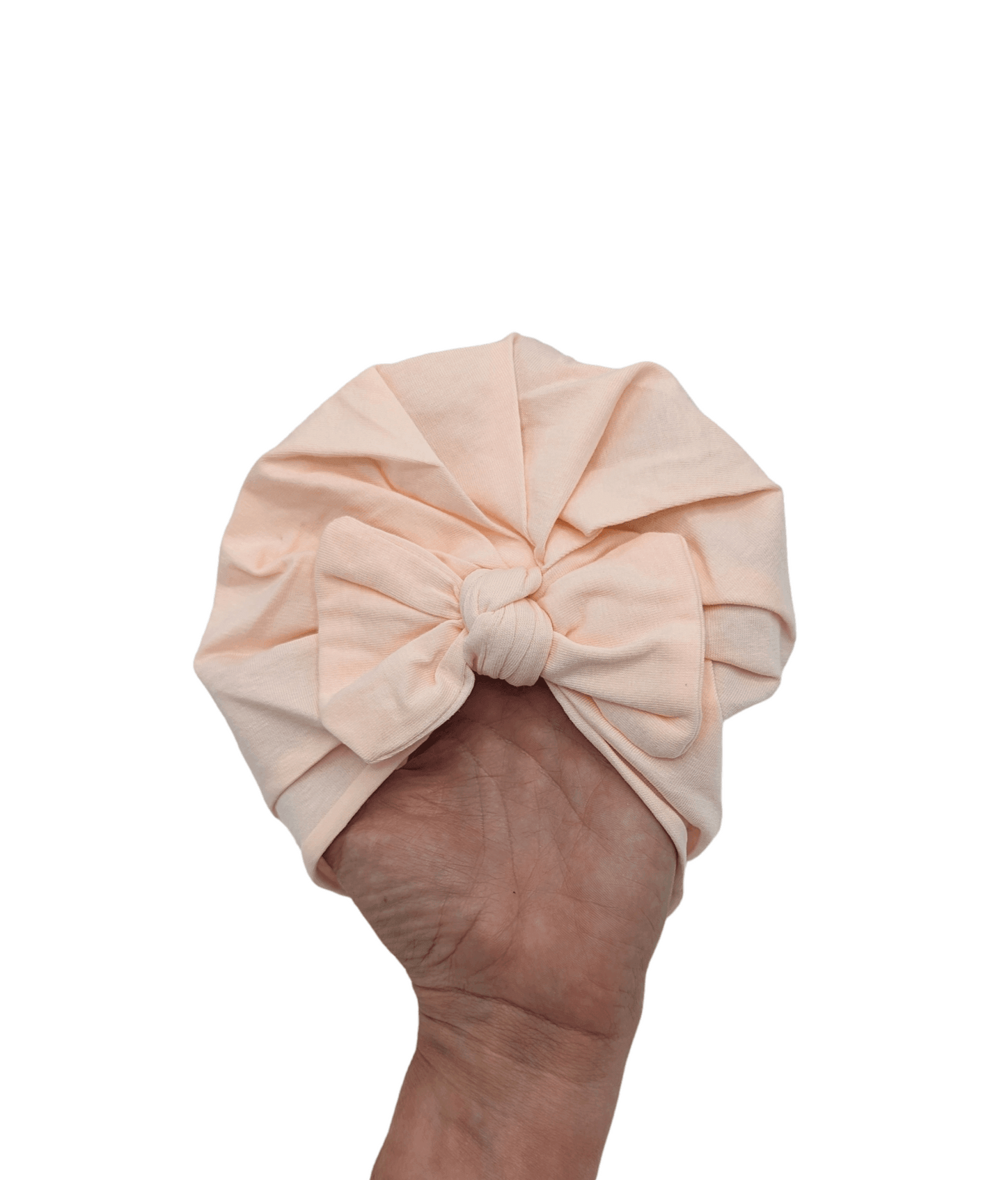 Light Peach Turban Hat With Bow - Betty Brown Boutique Ltd
