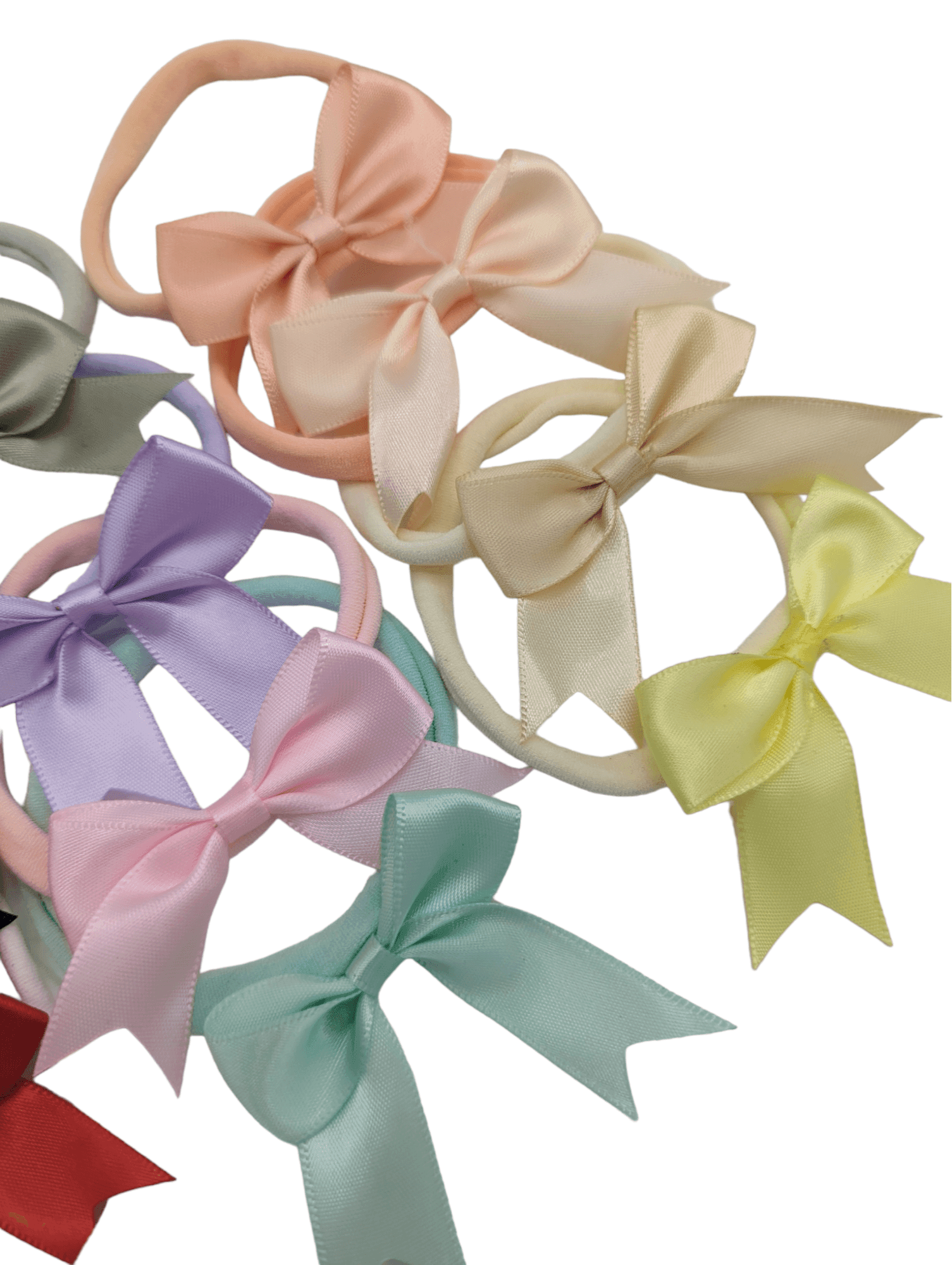 Pack of 12 - 2.5 inch Satin Kiss Dainty Bows On Headband - Betty Brown Boutique Ltd