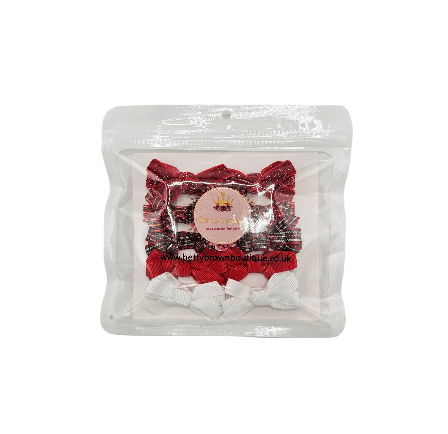 Christmas Pack of 10 My First 2 inch Bow Clips - Betty Brown Boutique Ltd