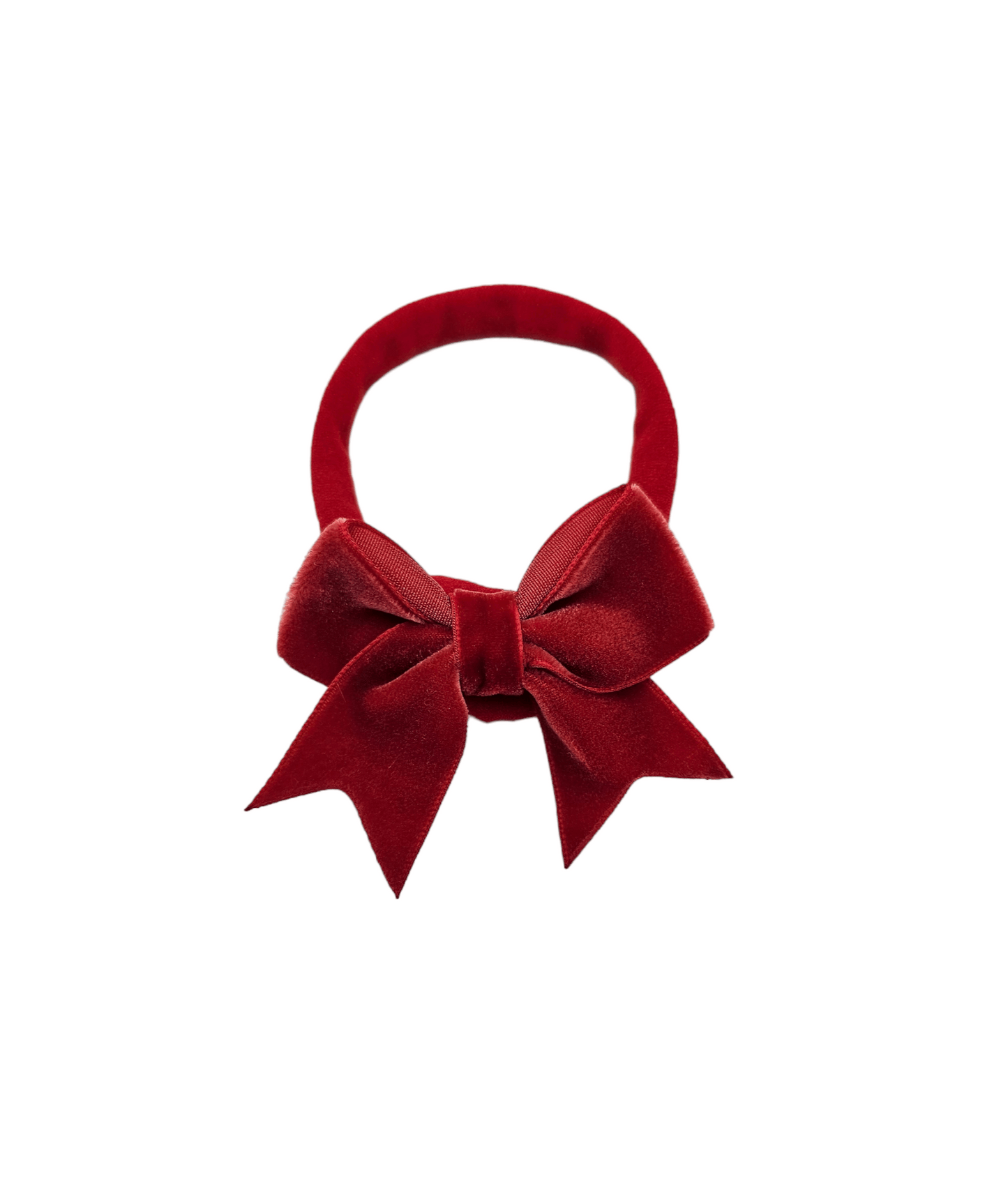 Christmas Red Velvet 2.5 Inch Dainty Bow On Headband - Betty Brown Boutique Ltd