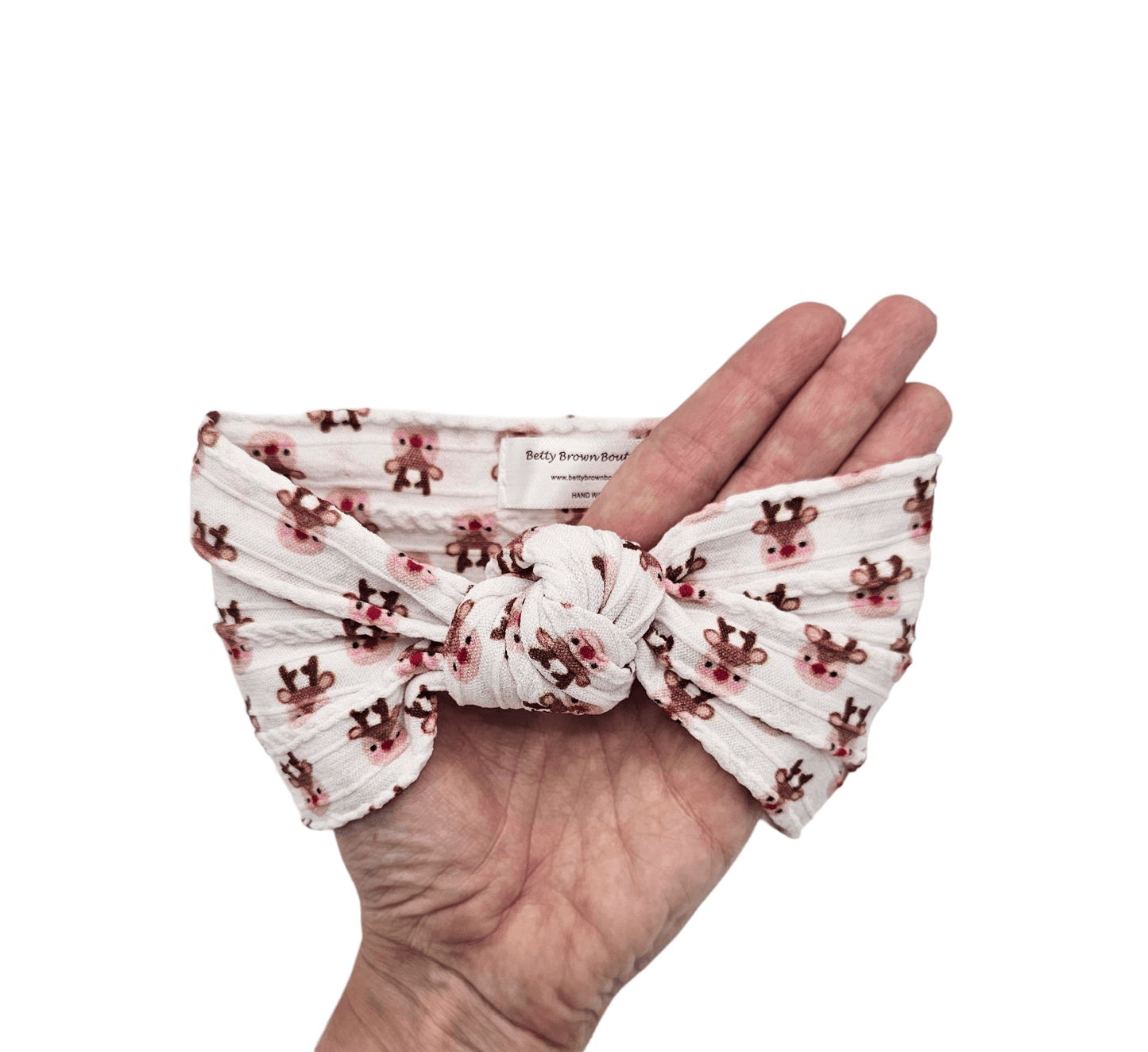 Reindeer Christmas Cable Knit Knot Headwrap - Betty Brown Boutique Ltd