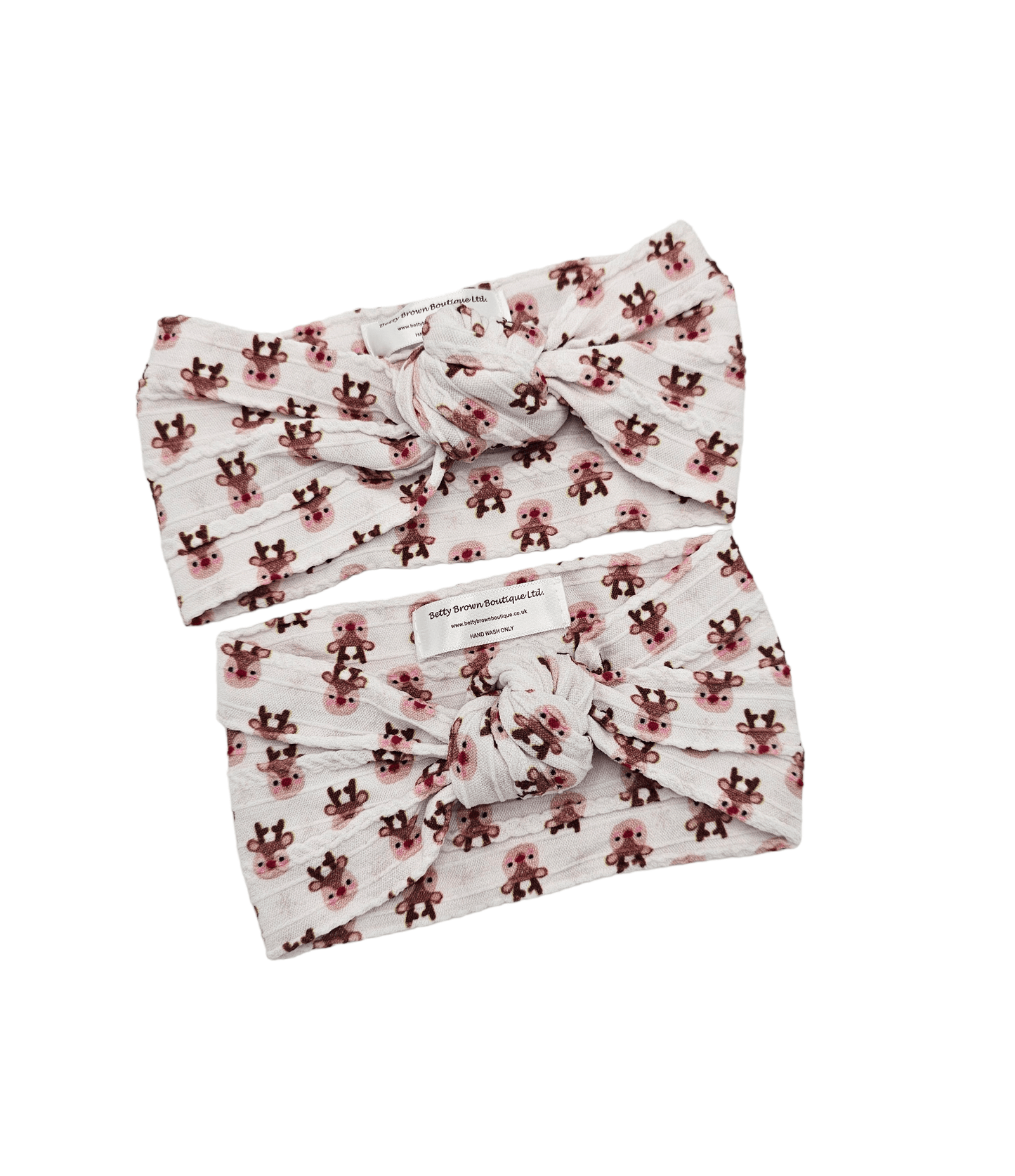 Reindeer Christmas Mummy and Me Cable Knit Knot Headwraps - Betty Brown Boutique Ltd