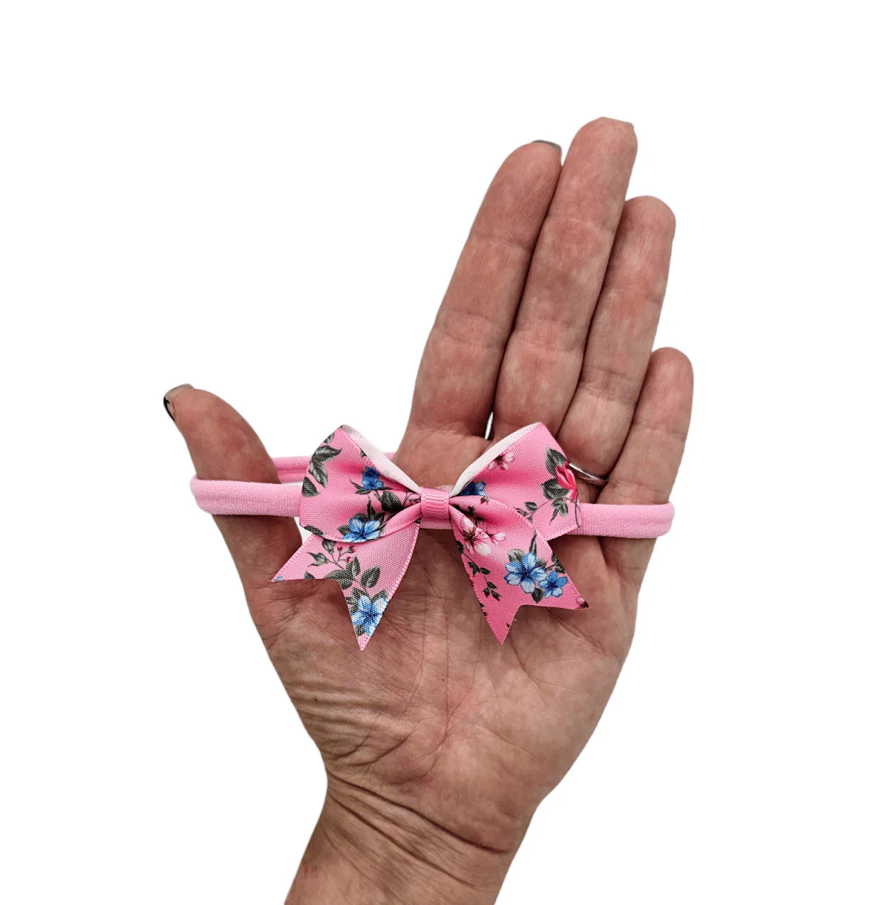 Pack of 3 - 2.5 Inch Pink Floral Kiss Dainty Bow on Headbands Bundle - Betty Brown Boutique Ltd