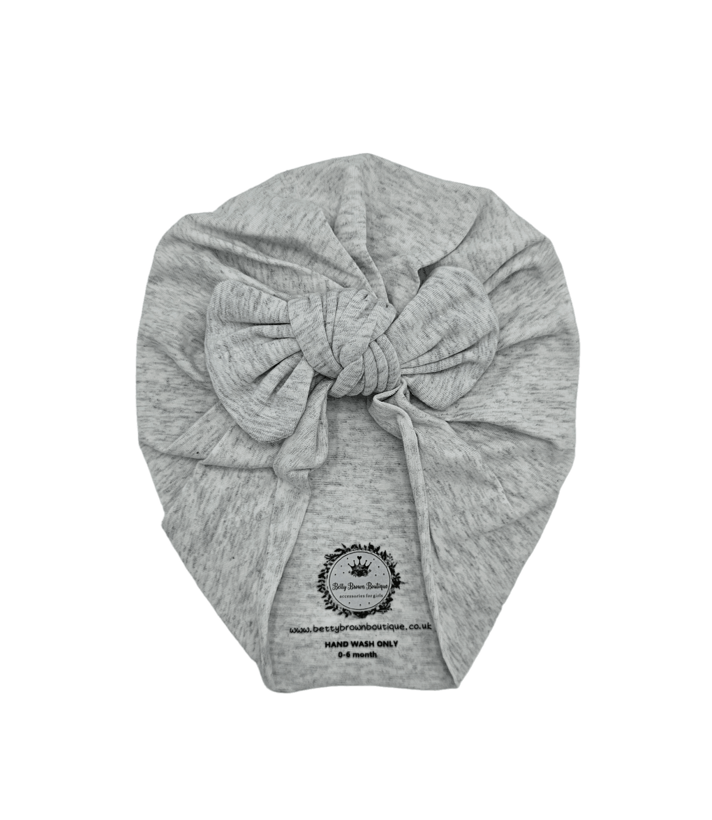 Light Grey Turban hat With Bow - Betty Brown Boutique Ltd