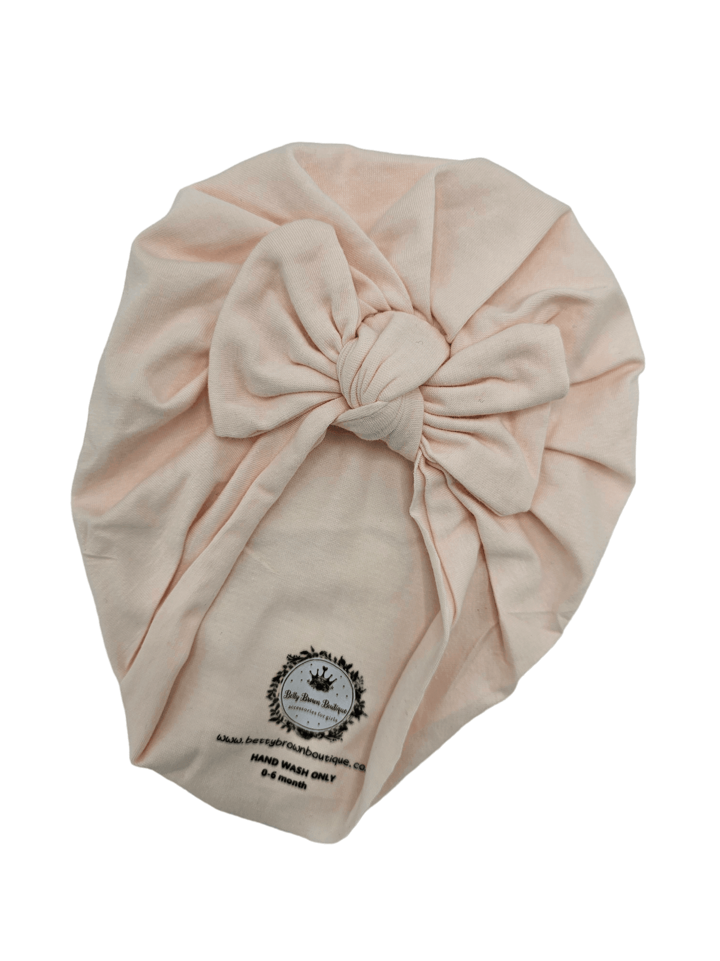 Baby Pink Turban Hat With Bow - Betty Brown Boutique Ltd
