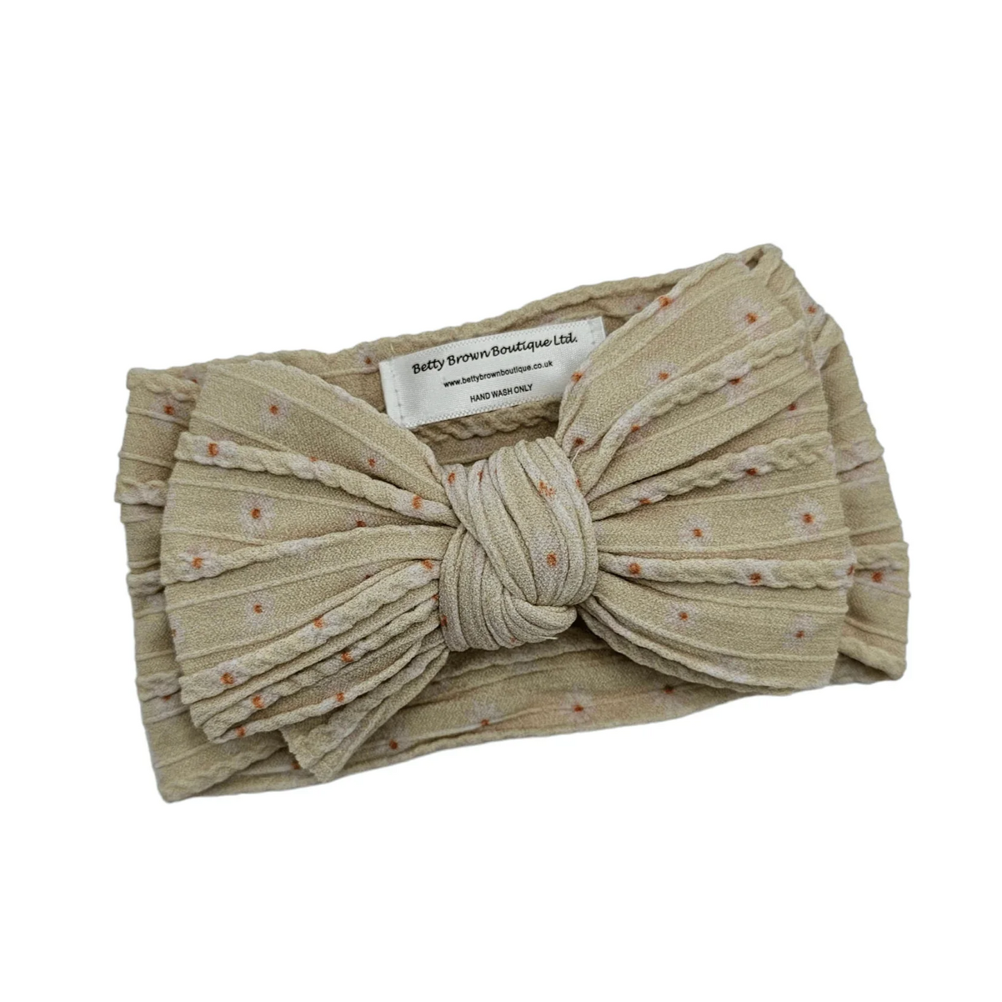 Sand Daisy Larger Bow Cable Knit Headwrap - Betty Brown Boutique Ltd