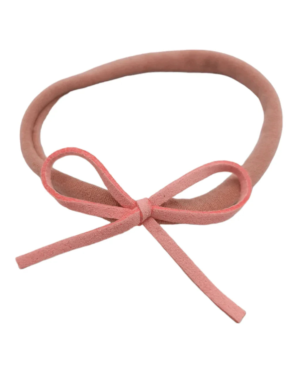 Dusty Pink Mini Cord Dainty Bow On Headband - Betty Brown Boutique Ltd