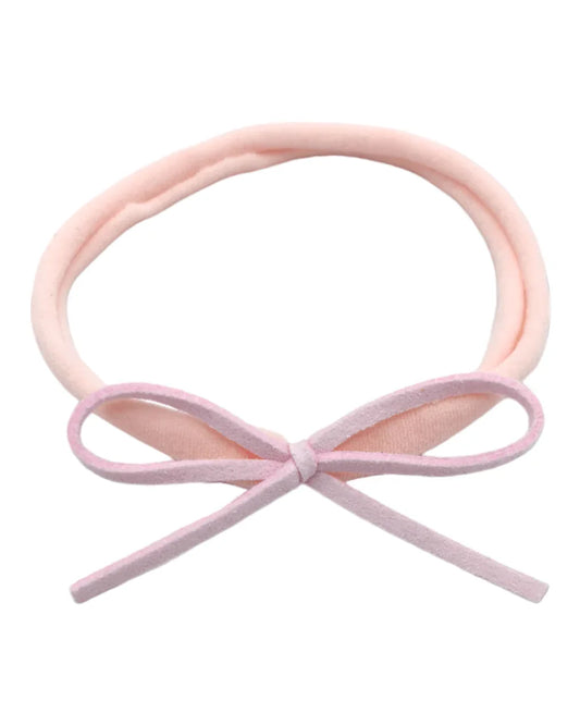 Light Pink Mini Cord Dainty Bow on Headband - Betty Brown Boutique Ltd