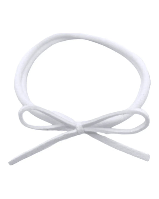 White Mini Cord Dainty Bow On Headband - Betty Brown Boutique Ltd