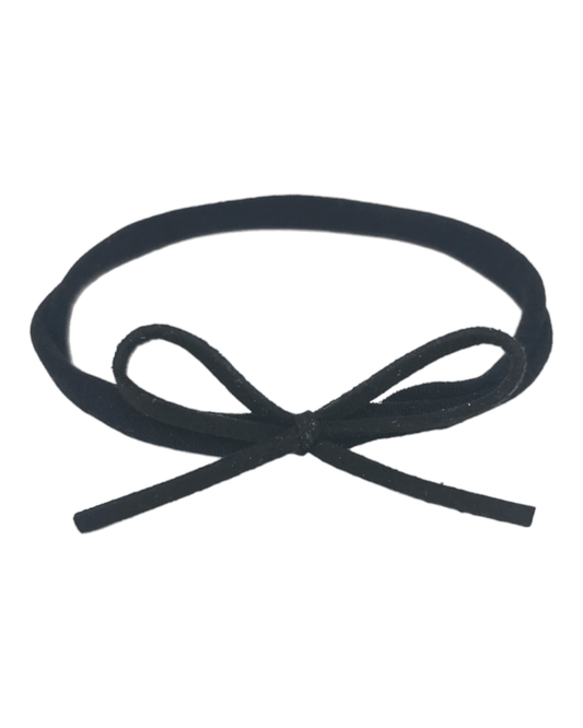 Black Mini Cord Dainty Bow On Headband - Betty Brown Boutique Ltd