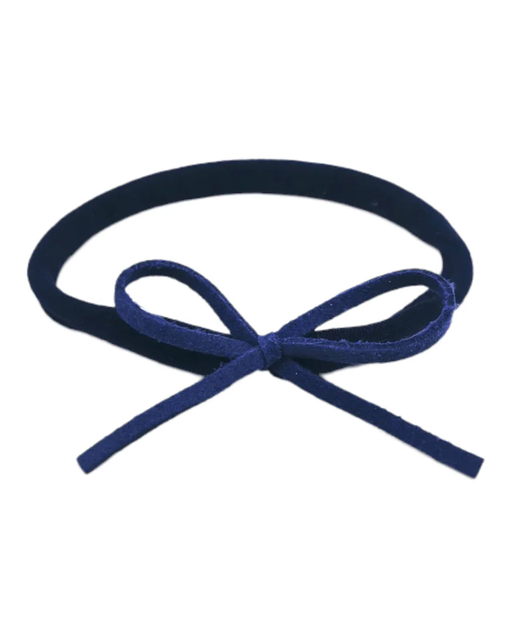 Navy Blue Mini Cord Dainty Bow On Headband - Betty Brown Boutique Ltd