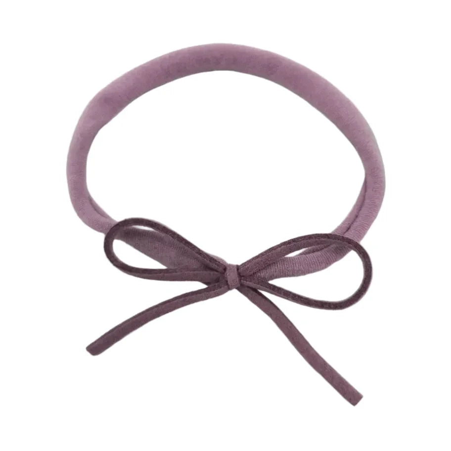Lilac Mini Cord Dainty Bow On Headband - Betty Brown Boutique Ltd