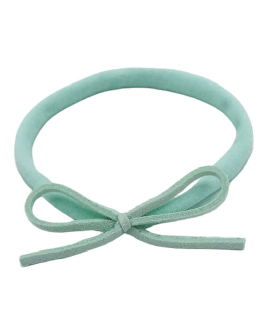 Mint Green Mini Cord Dainty Bow On Headband - Betty Brown Boutique Ltd