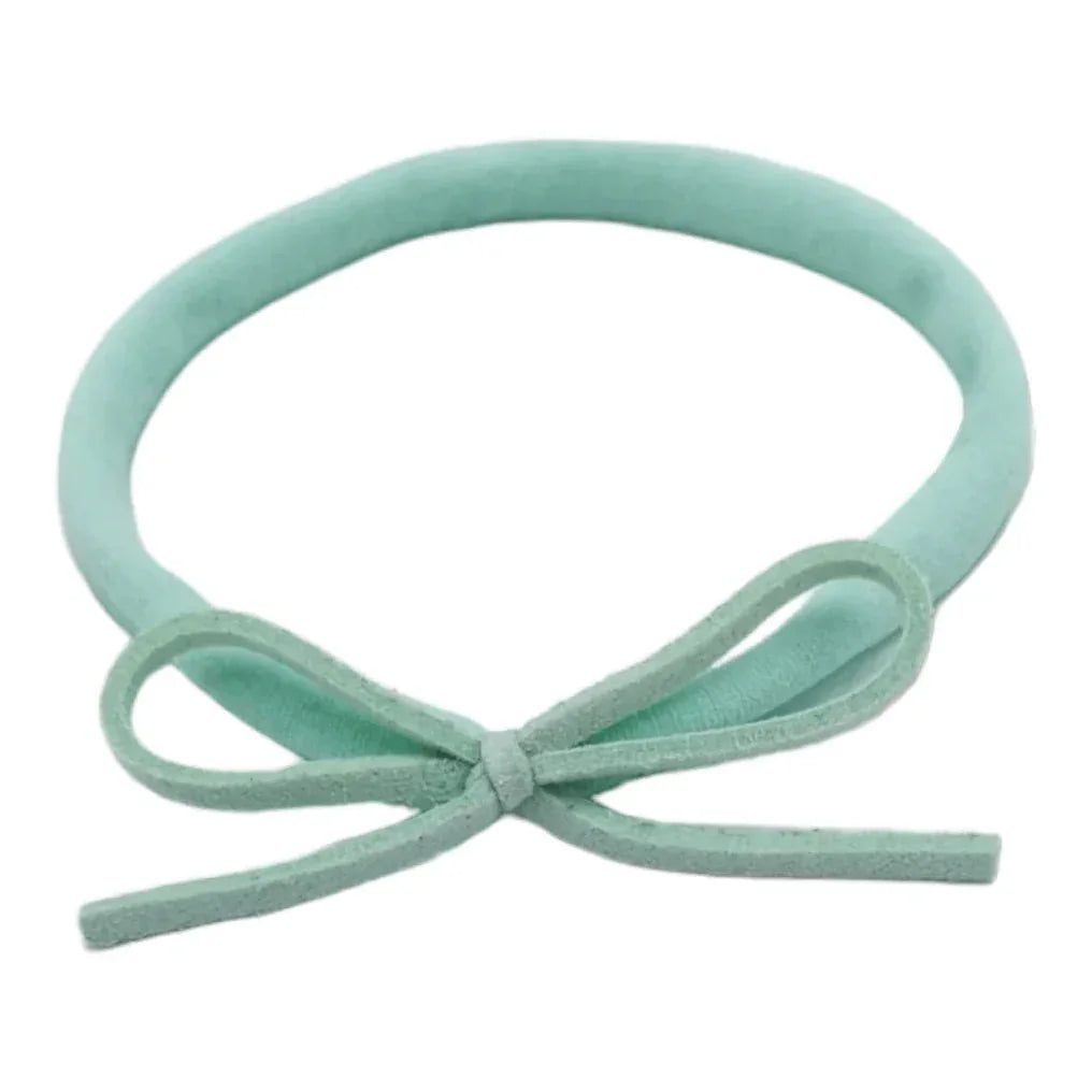 Mint Green Mini Cord Dainty Bow On Headband - Betty Brown Boutique Ltd