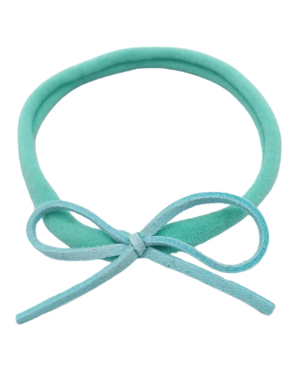 Turquoise/Green Mini Cord Dainty Bow On Headband - Betty Brown Boutique Ltd