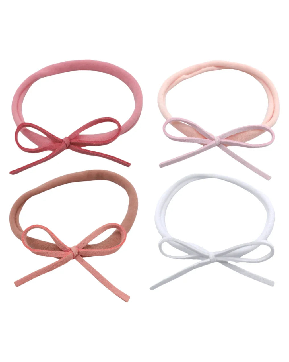 Pack of 4 - Mini Cord Dainty Bow Headband - Betty Brown Boutique Ltd