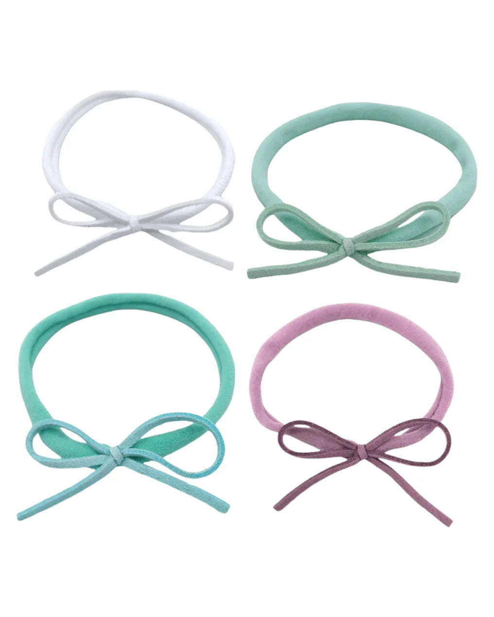 Pack of 4 - Mini Cord Dainty Bow Headband - Betty Brown Boutique Ltd